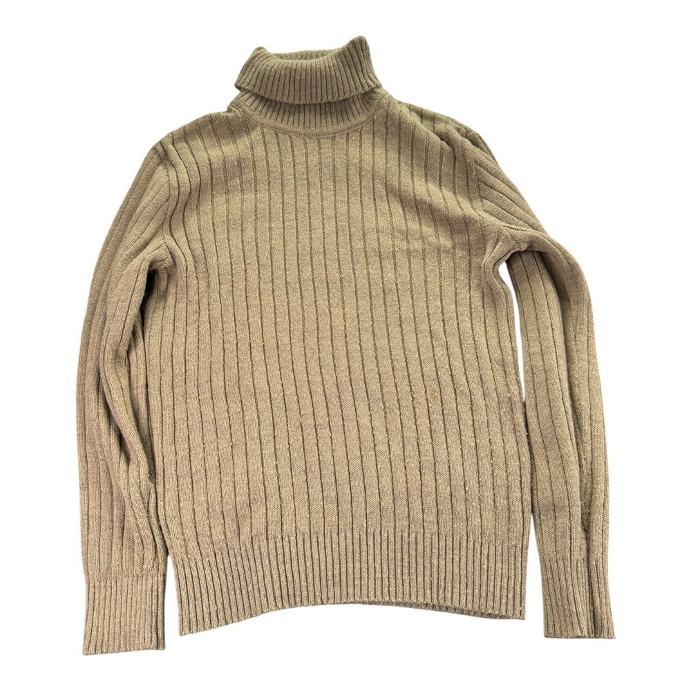 Michael Richards Turtleneck Sweater Mens Small Brown Ribbed Knit
